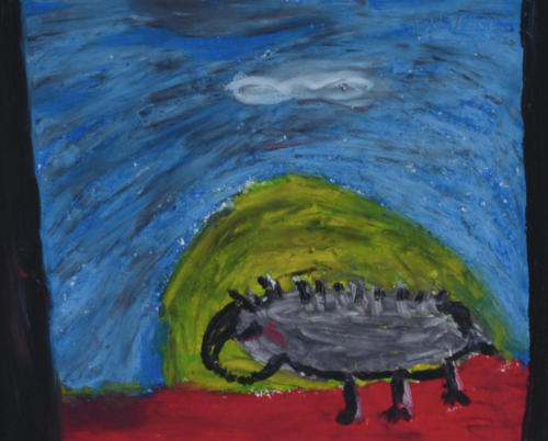 'Looking Through A Window At A Cow'